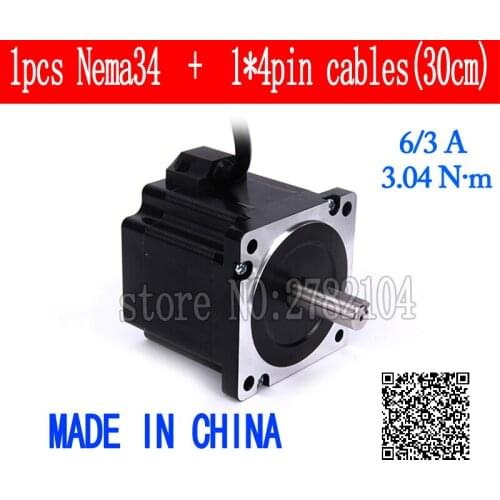 86 Stepper Motor 2 PHASE 4-lead Nema34 motor 86BYGH High torque 67.5MM 6.0A 3.04N.M LOW NOISE motor for CNC XYZ