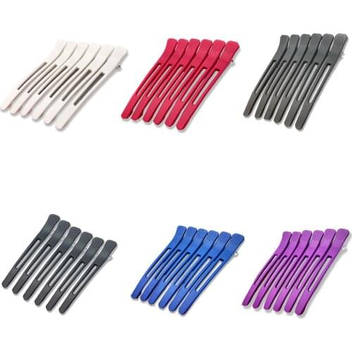 6pcs Durable Hair Clip Hair Partition Clip Traceless Bang Positioning Hairpin Kits Pro Makeup Hair Clip Hairdressing Tools