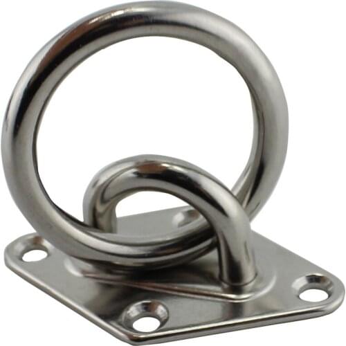 8mm Heavy Duty Marine Ring Diamond Eye Plate Strap Tie Down Eye Plate with 45mm Welded Ring Sun Shade Sail Hardware kit 5pcs