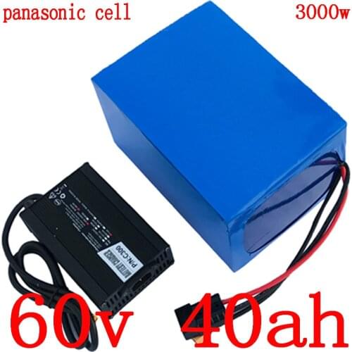 60V 40AH Lithium ion ebike battery Use Panasonic Cell 60V 1500W 2000W 2500W 3000W battery 60V 40AH scooter battery with charger