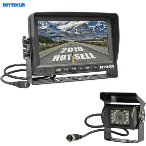 DIYSECUR AHD 7" IPS LCD Car Monitor Rear View Monitor Waterproof IR Night Vision 1080P AHD Camera