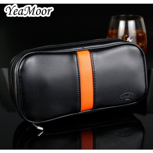 Big Capacity Smoking Pouches Pu Leather Smoking Pipe Bag for 2 tobacco pipes & accessory Independent Tobacco Case Smoke Tool