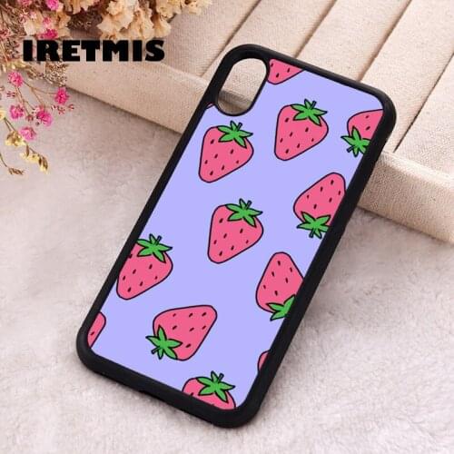 Iretmis 5 5S SE 2020 Phone Cover Case for iPhone 6 6S 7 8 Plus X Xs XR 11 12 Mini Pro Max Silicone Strawberry Fields Lavender