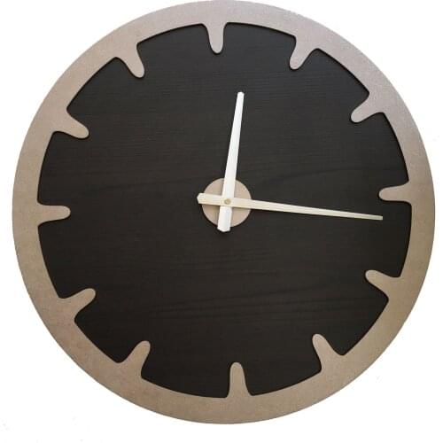 North Designed Tuşpa Silver Bar Decorative Wall Clock 48 Cm