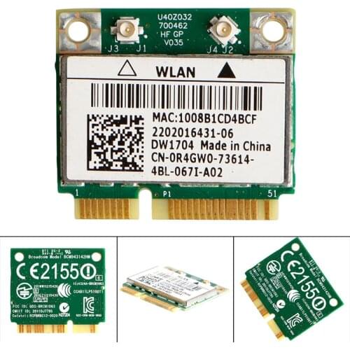 DW1704 R4GW0 BCM943142HM Wireless WiFi 300Mbps Bluetooth 4.0 MiniPCI-E Card 1pc