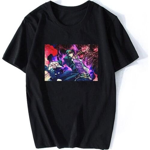 ZSIIBO T-shirt cool jojo bizarre adventure graphic mens japanese anime style t-shirt plus size cotton soft top t-shirt men