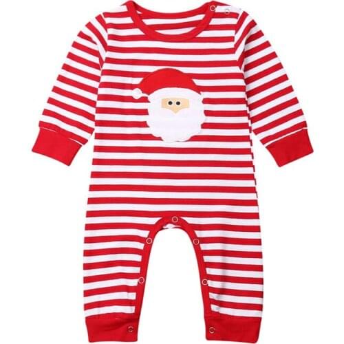Newborn Baby Girl Boy Striped Printed Romper XMAS Halloween Clothes Romper Jumpsuit Outfits