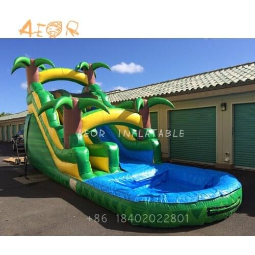 Aeor Commercial Inflatable Water Slides Pool Slides / Grade Mini Inflatable Water Park Equipment