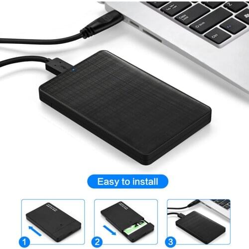 ABS 2.5 inch SATA to USB 3.0 HDD SSD Case for Samsung Seagate SSD 2TB 4TB Hard Disk Drive Box External HDD Enclosure Black