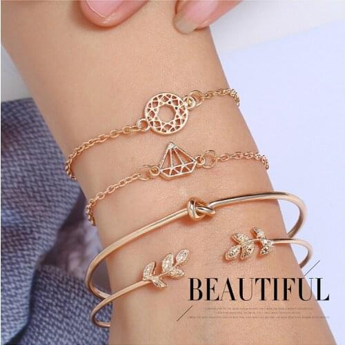 Hot New Products European and American Fashion Fashion Simple Bracelet Open BRACELET MULTI Piece Combination Set