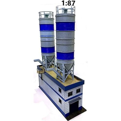 1:87 HO Scale Factory Building Model for Sand Table Building Scene Decorations G12B
