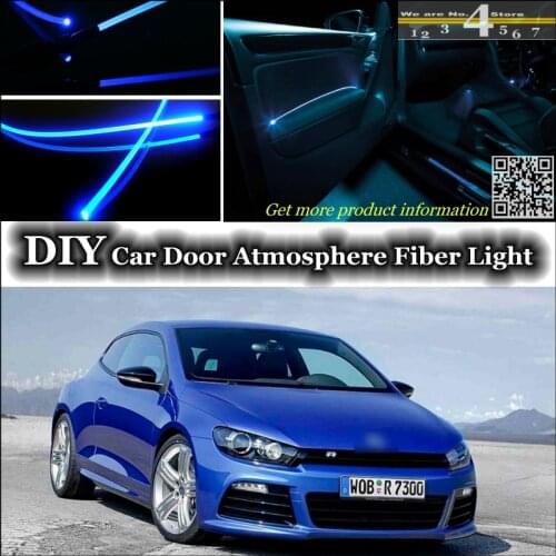 Interior Ambient Light Tuning Atmosphere Fiber Optic Band Light For Volkswagen VW Scirocco Inside Door Panel illumination Tuning