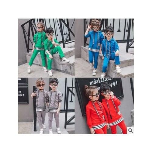 2017 New Spring Boy Girl Leisure Clothing Set Hoodie Sweatshirts + Pants,2pcs Sprots Suit,costume For Kids Girls Boys 1-7T