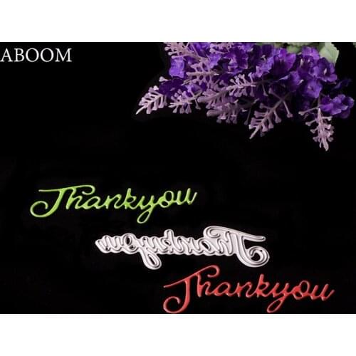 ABOOM New Thank You Letter Metal Cutting Dies For Scrapbooking Stencils DIY Embossing Folder Die Cuts Template DIY Card Stencil