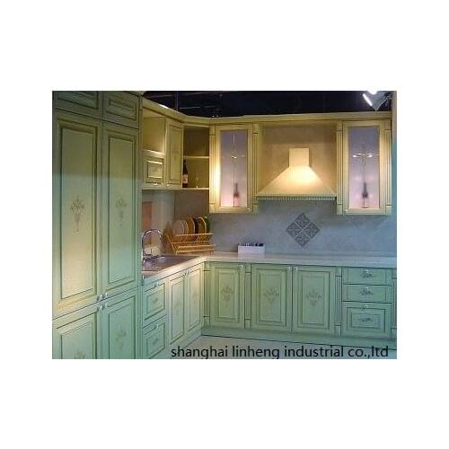 PVC/vinyl kitchen cabinet(LH-PV015)