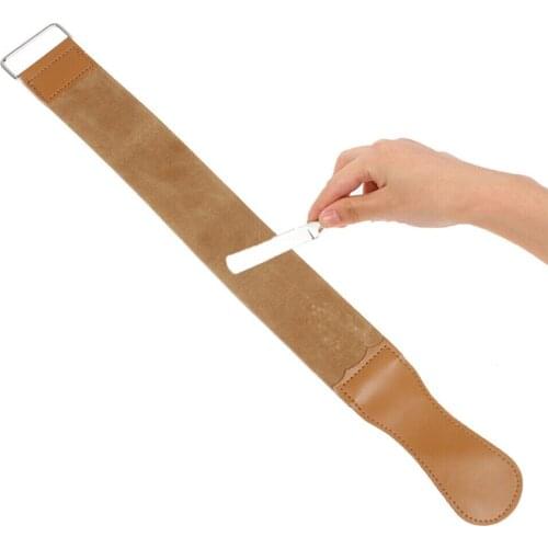Genuine Leather Strop Strap Barber Straight Razor Folding Knife Knives Sharpening Shave Sharpener Sharpening Belt