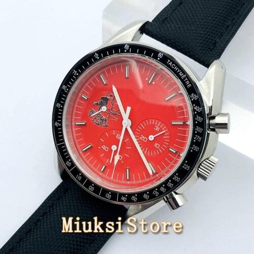40mm BLIGER Top Luxury Mechanical Watch Red Sterile Dial Date Luminous Waterproof Mens Casual Sports Automatic Watch