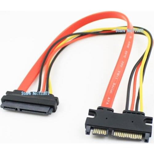 Male to Female 7+15 Pin SATA extension cord 7P data transfer 15P Power supply SATA Cable 22Pin SATA Line