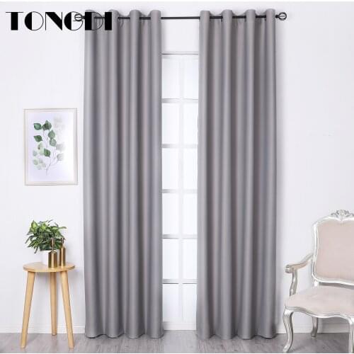 TONGDI Modern Blackout Curtain Soft Shading Elegant Solid Color Luxury Decoration For Parlour Bedroom Living Room Window Panel