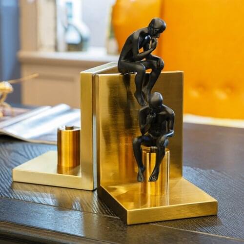 American Sit Think Character Black Resin Statue For Home Room Desk Decoration Modern Bookend Alloy Hotel Showpiece Accessories