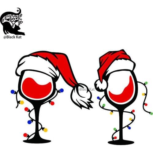 Red Wine Glasses with Colorful Lights and Christmas Hat Metal Cutting Dies Festival Stencil For DIY Scrapbooking Card Craft