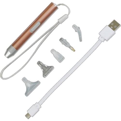 LED Diamond Painting Pen, Aluminum Alloy Diamond Dot Matrix Set, Dot Pen with Light, 5 Pen Tips,for Girl Gift Stationery