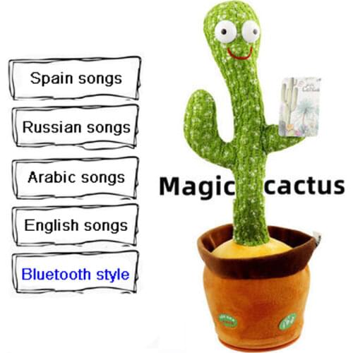 Dancing Cactus Toys Speak Electronic Plush Toys Twisting Singing Dancer Talking Novelty Funny Music Luminescent Gifts Bluetooth