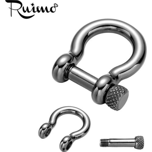 RUIMO 316L Stainless steel U Shape Connectors For DIY Jewelry Making Accessories Leather Bracelet Metal Findings 5pcs /lot