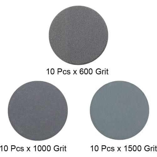 Uxcell 30 Pcs 1-Inch Hook and Loop Sanding Disc Wet/Dry Silicon Carbide 600/1000/1500 Grit Assorted for Polishing Furniture