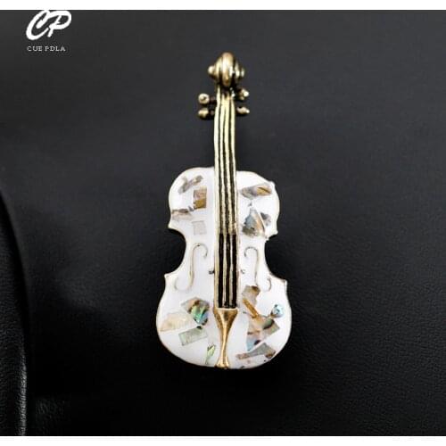 Vintage Guitar Violin Brooches Pins Antique Women Musical Instrument Music Designs Brooch Party Gift
