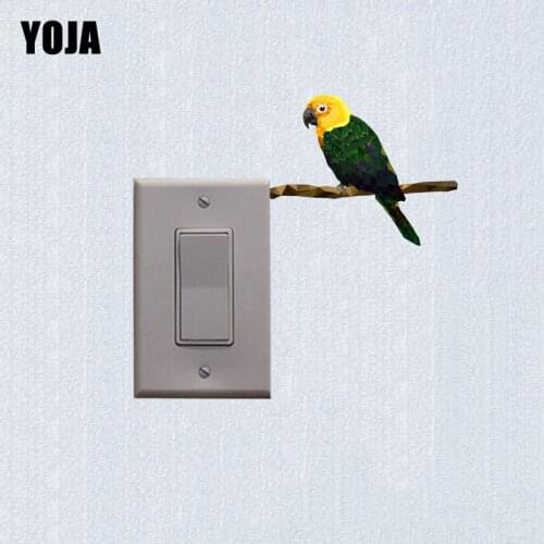 YOJA Coolest Branches Of The Parrot Decor Wall Switch Sticker Living Room Bedroom Personalized Colored 10SS0342