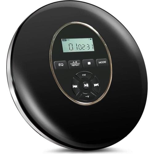 YR-Q50 Portable CD Player Anti-Skid Small Music CD Walkman for Home Travel Car w/ LCD Display Support TF Card 3.5mm Audio Input