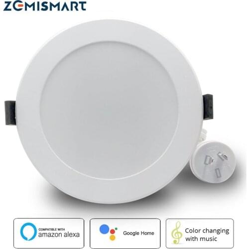 Zemismart SAA AU 6 inch WiFi RGBCW Color Charging With Music for Home Party Led Downlight Ceiling Light Alexa Google Home Enable
