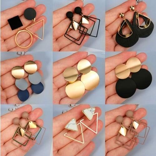 New Statement Fashion Korean Earrings Irregular Geometry Earrings for Women Jewelry 2021 Trend Jewelry Earrings Hot Wholesale