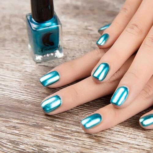 Gold Silver Mirror Metallic Nail Polish Silver Mirror Effect Nail Varnish Nail Glitter Powder Nail Art Sequins 6ml