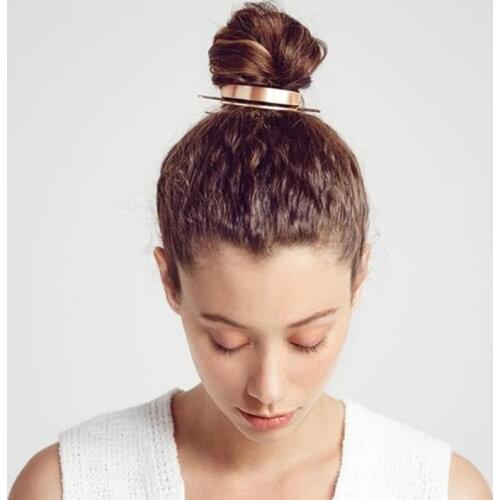 Gold Minimalist Hair Stick Ponytail Hairstyle Accessories Hair Clips High Quality Solid Color Boho Metal Hair Stick Headwear New