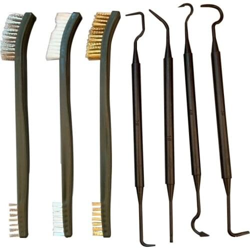1 Set Universal Gun Hunting Cleaning Kit Steel Wire Brush Nylon Pick Tactical Rifle Pistol Gun Hunting Cleaning Tool Accessories