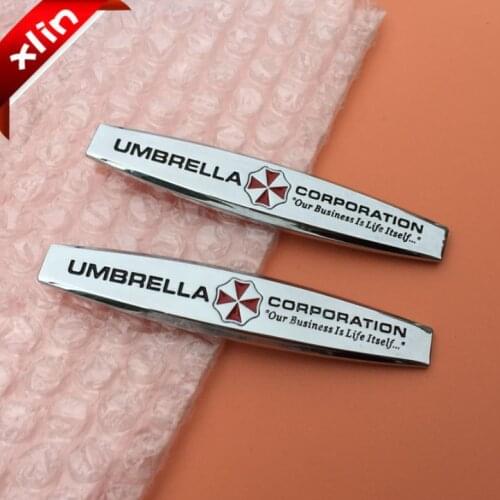 2pcs=1set metal umbrella corporation car stickers Car leaf board decorative stickers car styling Badge emblem Auto Accessories