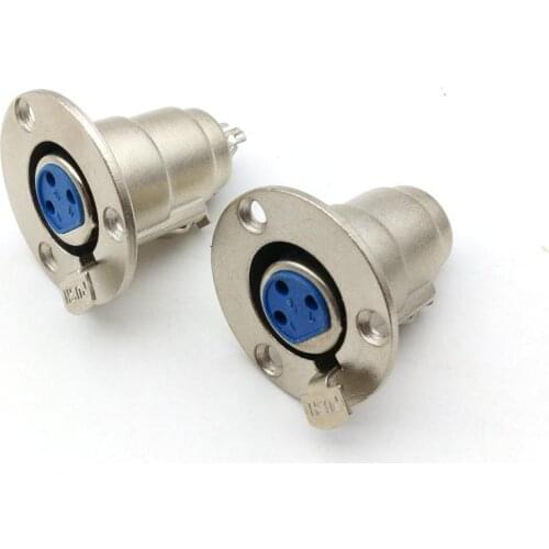 2pcs new metal XLR 3-Pin Female Chassis Panel Mounted Socket Connector adapter