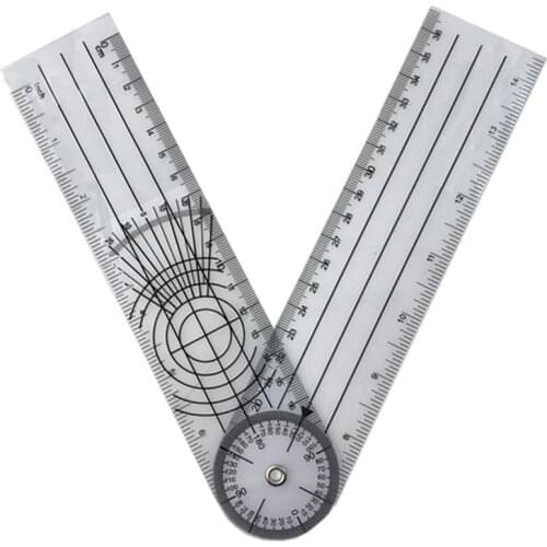 360 Degree Spinal Goniometer Plastic Protractor Angle Medical Ruler Measure Tool with Multi-Scale Centimeter Inch Angle