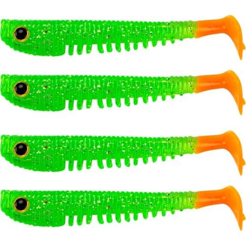 4pcs Bass Trout Salmon Simulation Baits Soft Plastic Fishing Lures 5 Colors