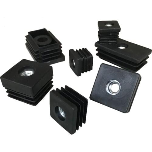 5Pcs Black/White Plastic Square Caps Hole Plug Nut Plug Protection Gasket Dust Seal End Cover Caps For Chairs Furniture