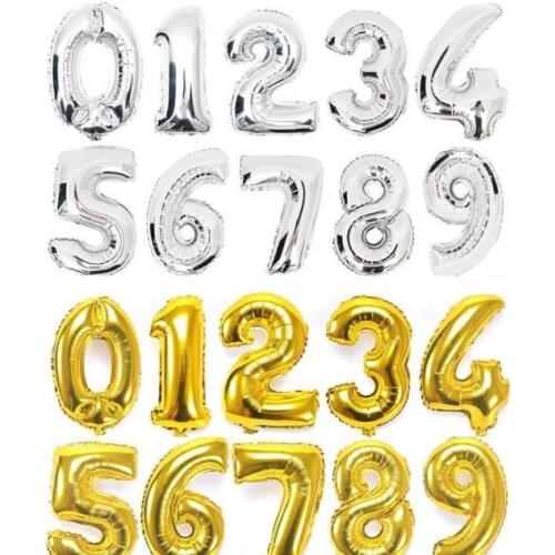 500pcs Blue Pink Number Letter 16inch Inflatable Foil Balloons Weddding Birthday Party Alphabet Digit Balloon Decoration SN1215