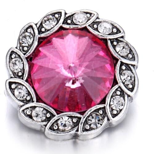 6pcs/lot New Snap Jewelry 18mm Full Rhinestone Flower Snap Buttons Jewelry Fit 18mm Snap Bracelet Necklace for Women Men Jewelry