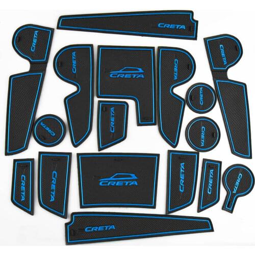 For Hyundai Creta ix25 2017 2018 2019 2020 Accessories Rubber mat Door Mat Interior Anti-slip Cup Pad Gate Slot Pad Decoration