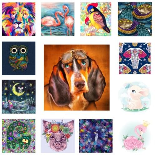 5D DIY Diamond Painting Owl Dog Pig Animal Picture Diamond Embroidery Mosaic Cross Stitch Kit Home Decor Wall Art Handmade Gift