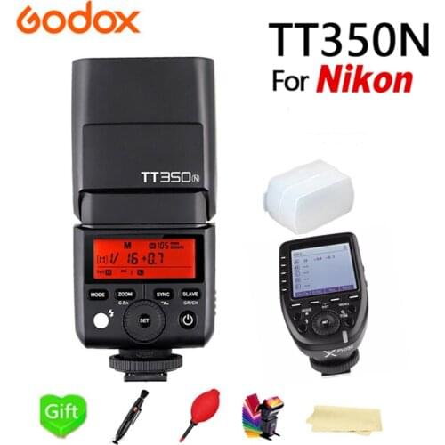 GODOX TT350N 2.4G HSS 1/8000s TTL GN36 Flash Speedlite Pocket lights + Xpro-N Wireless Trigger Transmitter for Nikon Camera