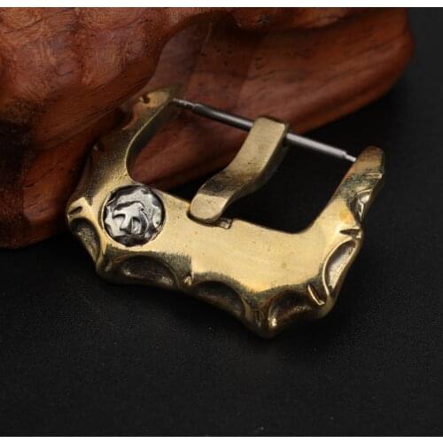 Bronze Polished Vintage Oxidation Buckle 20 22 24MM Personalized Design Leather Strap Buckle Pure Copper Buckle