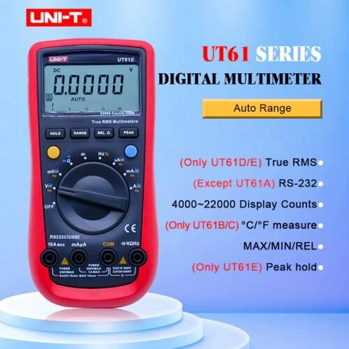 UNI-T UT61E Digital Multimeter True rms Auto Range UT61A/B/C/D AC DC Meter Data Hold Multimetre+USB voltage and current monitor