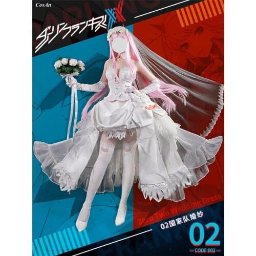 New Product Anime DARLING In The FRANXX 02 Cosplay Costume Elegant White Wedding Dress Activity Party Role Play Clothing S-XL